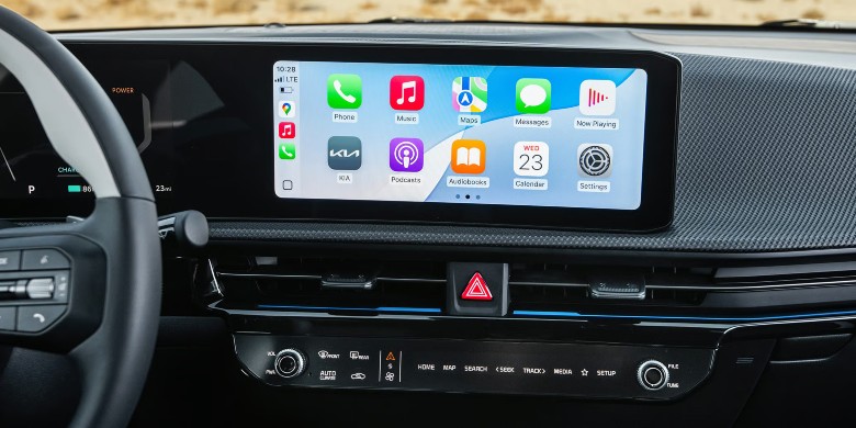 View of interior technology in the 2025 Kia EV6 for sale in Racine, WI