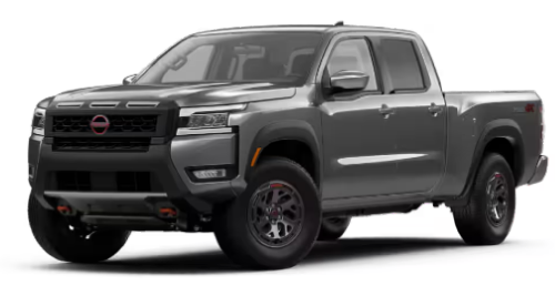Front exterior view in of the 2025 Nissan Frontier Crew Cab PRO-4X Long Bed