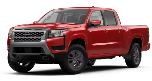 Front exterior view in of the 2025 Nissan Frontier Crew Cab SV Long Bed