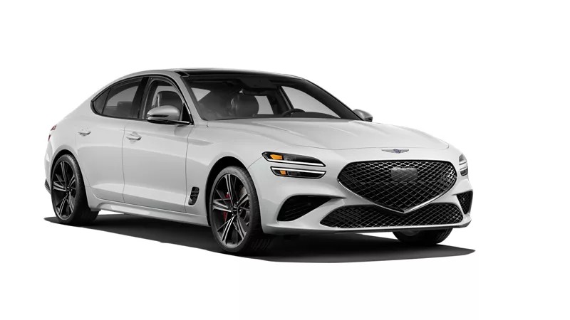 Front exterior view of the 2025 Genesis G70 2.5T Sport Prestige AWD for sale near Milwaukee, WI
