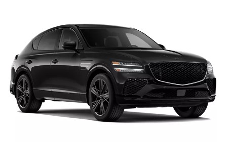 Front exterior view of the 2025 Genesis GV80 Coupe 3.5T E-SC Prestige Black AWD for sale near Milwaukee, WI