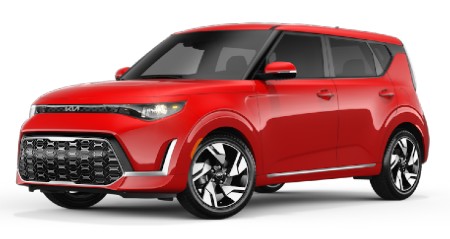 Front side exterior view of the 2025 Kia Soul GT-Line, for sale in Racine, WI