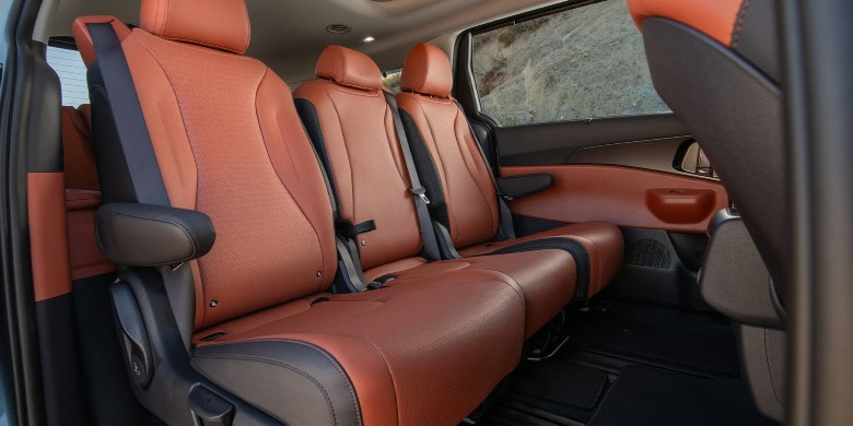 Interior view of the seating in the 2026 Kia Carnival for sale near Milwaukee, WI