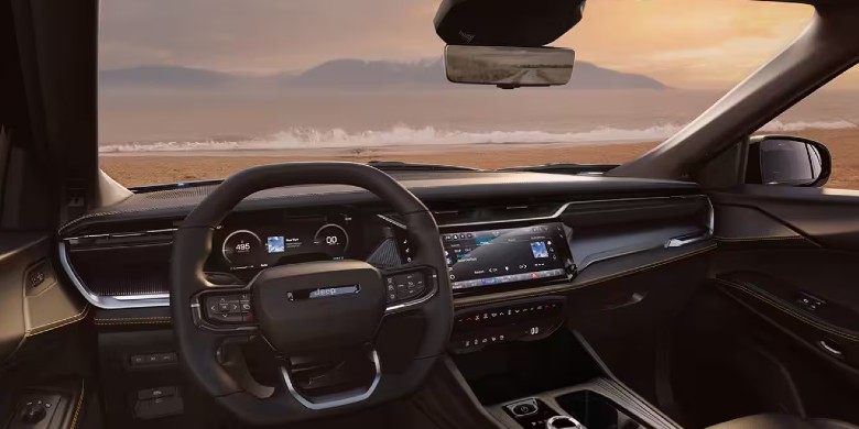 Interior front dash view in the 2026 Jeep Cherokee 
