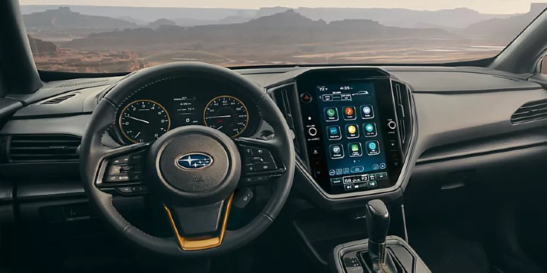 Interior front dash view in the 2026 Subaru Crosstrek