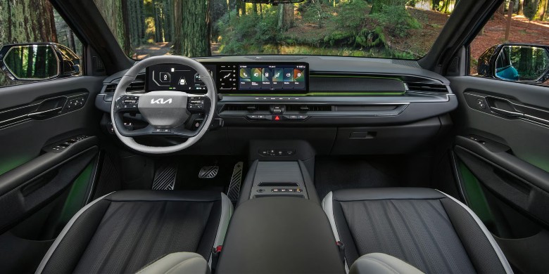 View of the interior tech in the 2026 Kia EV9