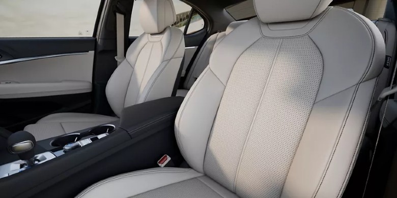 Interior front seat view in the 2026 Genesis G70