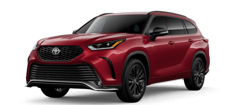 Front exterior view of a 2026 Toyota Highlander