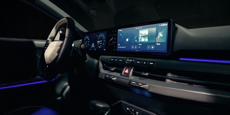 Interior tech view of the 2026 Kia K4 Hatchback for sale in racine, WI