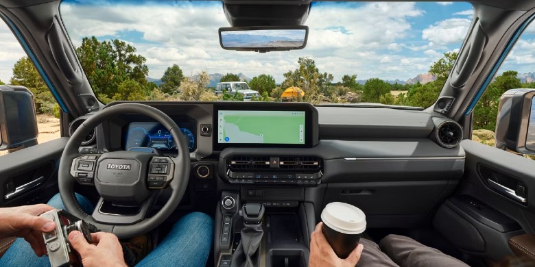 Interior front dash view in the 2026 Toyota Land Cruiser