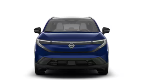 Front exterior view of a 2026 Nissan LEAF Platinum+