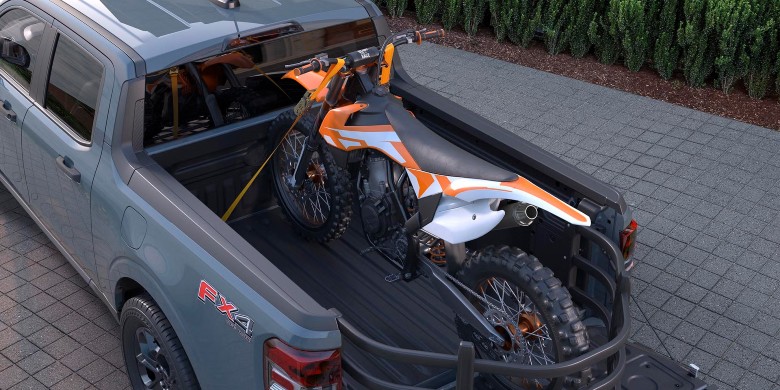 2026 Ford Maverick Tremor hauling a dirt bike