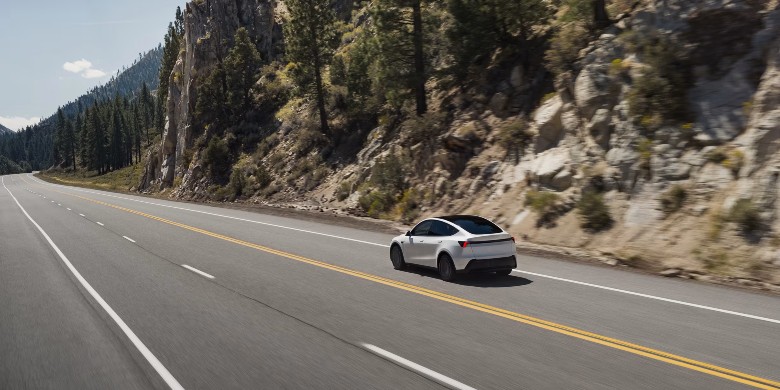 Rear exterior view of the 2026 Tesla Model Y