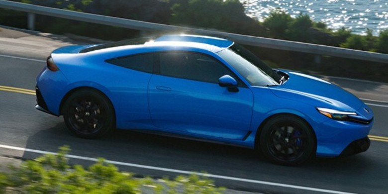 2026 Honda Prelude Boost Blue Pearl coastal profile shot