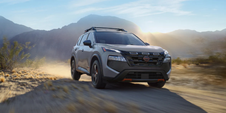 SUV driving on rugged terrain