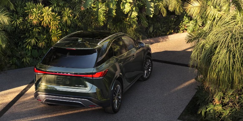 Rear exterior view of the 2026 Lexus RX350