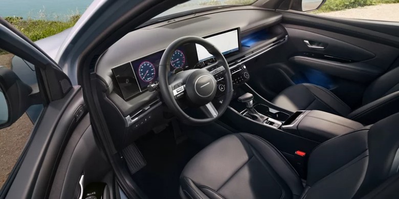Interior front dash view in the 2026 Hyundai Santa Cruz
