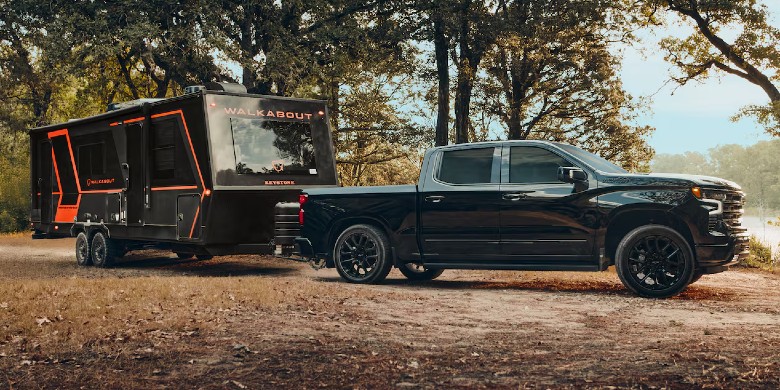 Silverado Trail Boss towing a camper