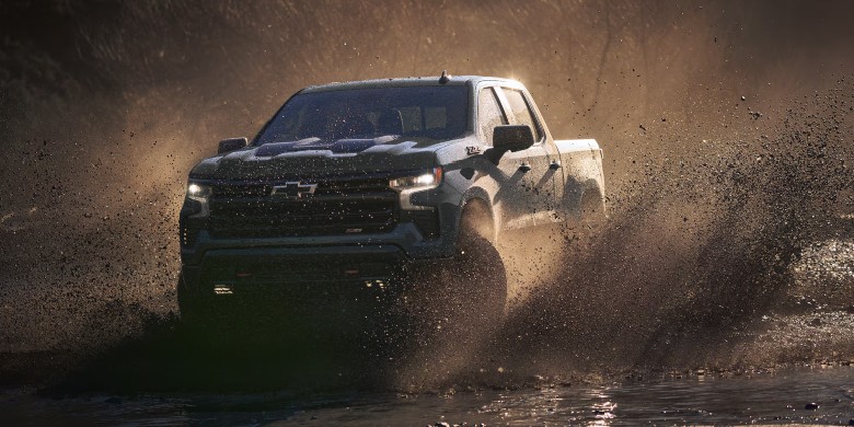 Silverado ZR2 on rocky terrain