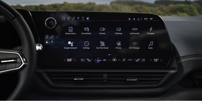 Interior front dash view in the 2026 Chevrolet Silverado EV