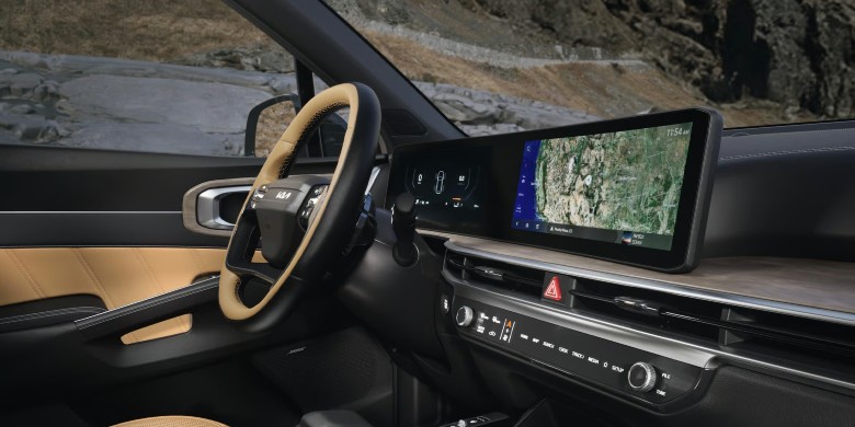 View of the interior tech inside the 2026 Kia Sorento