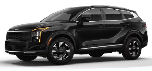 Front exterior view in of the 2026 Kia Sportage in Fusion Black