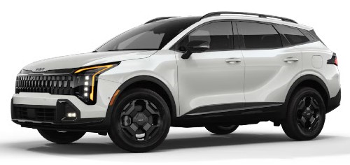 Front exterior view in of the 2026 Kia Sportage in Glacial White