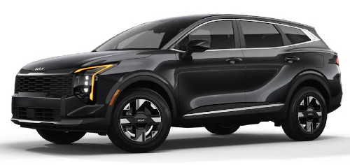 Front exterior view in of the 2026 Kia Sportage in Gravity Gray