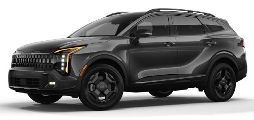Front exterior view in of the 2026 Kia Sportage in Panthera Metal