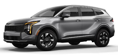 Front exterior view in of the 2026 Kia Sportage in Steel Gray