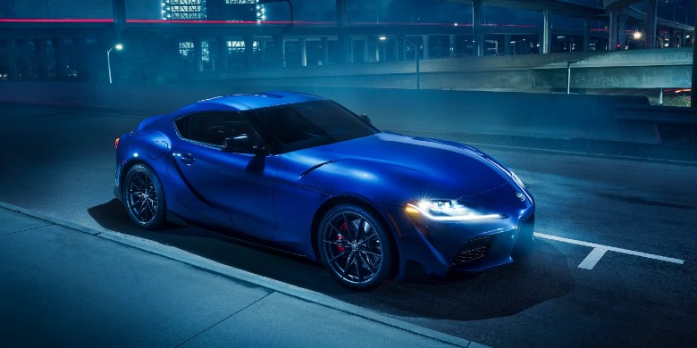 exterior front side view of the 2026 Toyota Supra