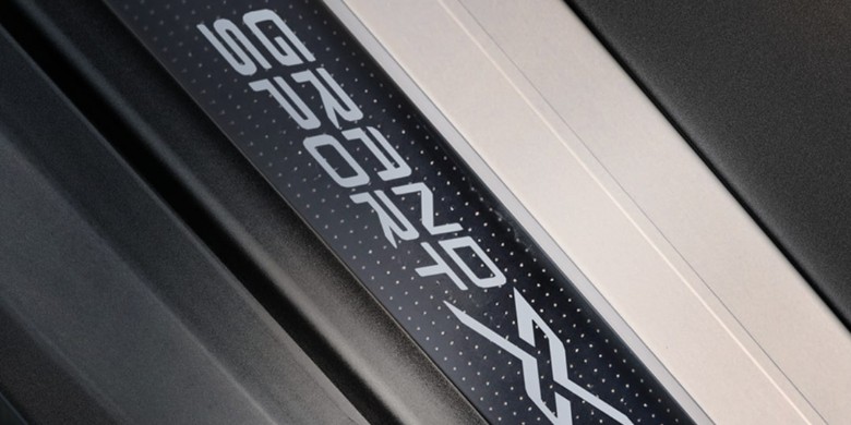 2027 Corvette Grand Sport X Grand Sport door sill plate emblem