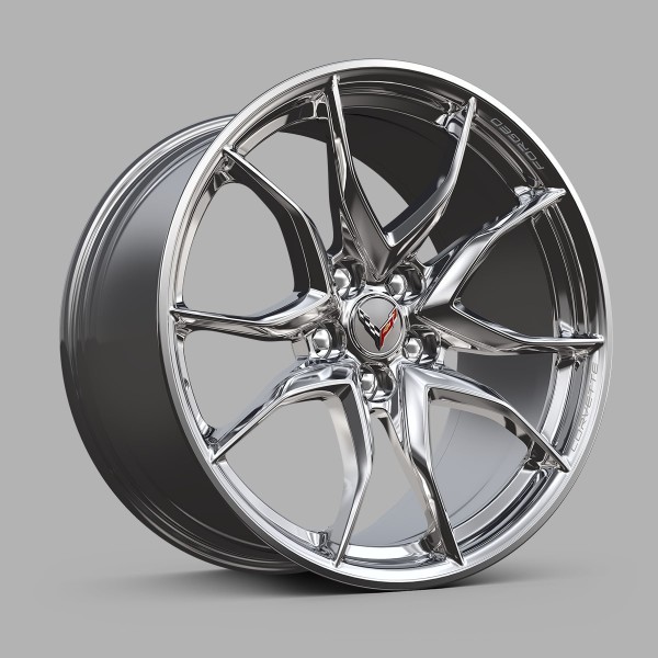 2027 Corvette Grand Sport X polished chrome forged wheels