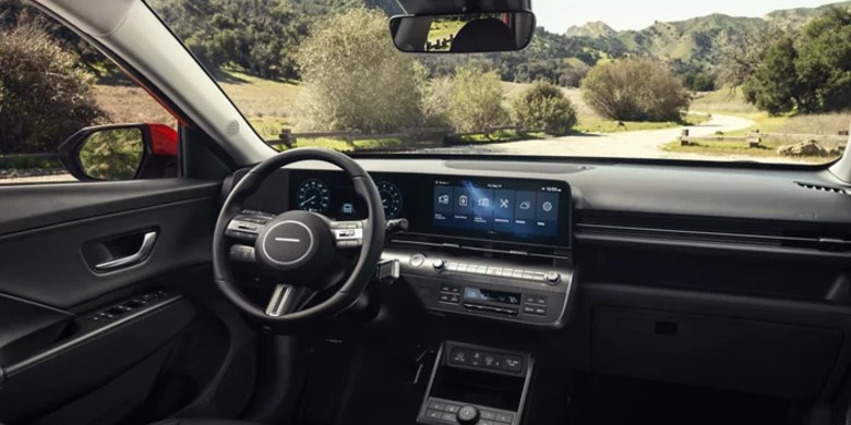 Interior dashboard view of the 2027 Hyundai Kona