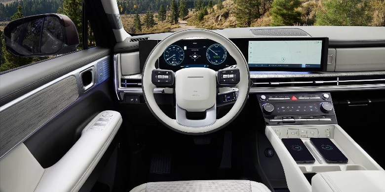 Interior front dash view in the 2027 Hyundai Santa Fe