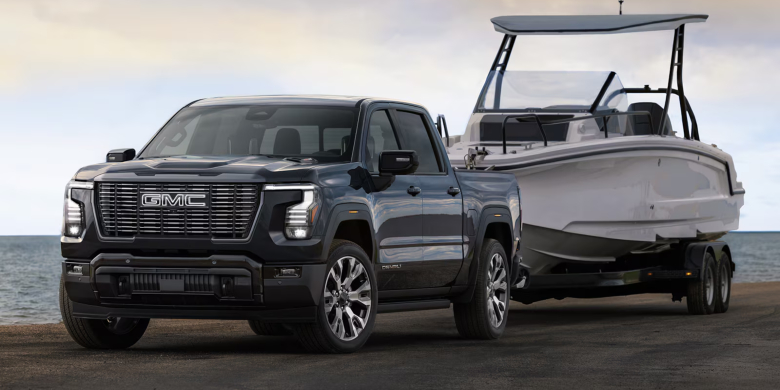 2027 GMC Sierra Pulling a Boat