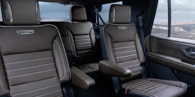 2027 GMC Yukon interior with full-grain leather front seats
