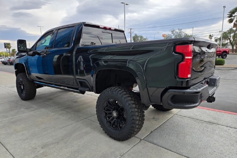 Black Widow Silverado 2500HD rear quarter view at Fairway Chevrolet