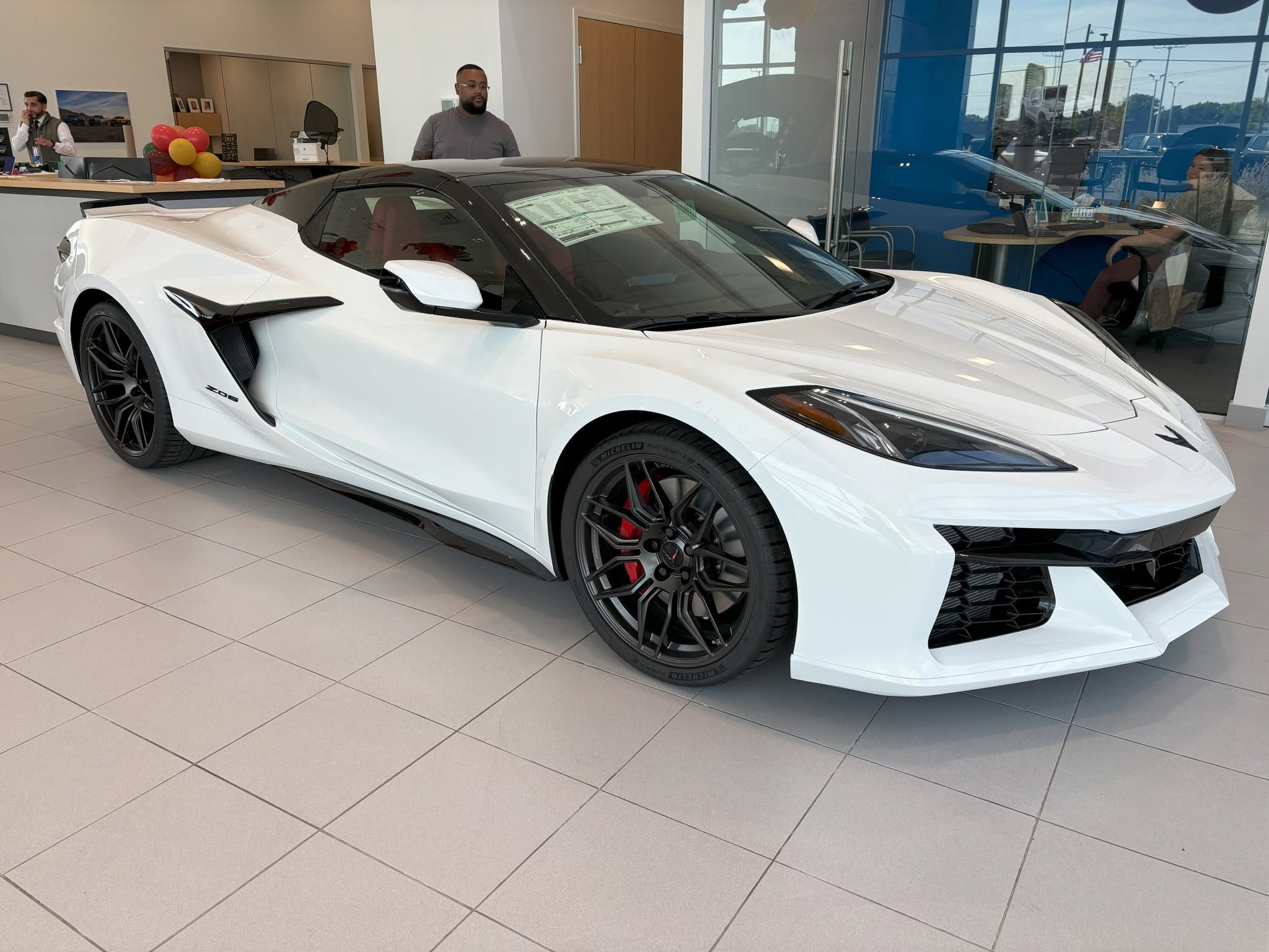 Corvette ZO6 in Gates Chevrolet showroom
