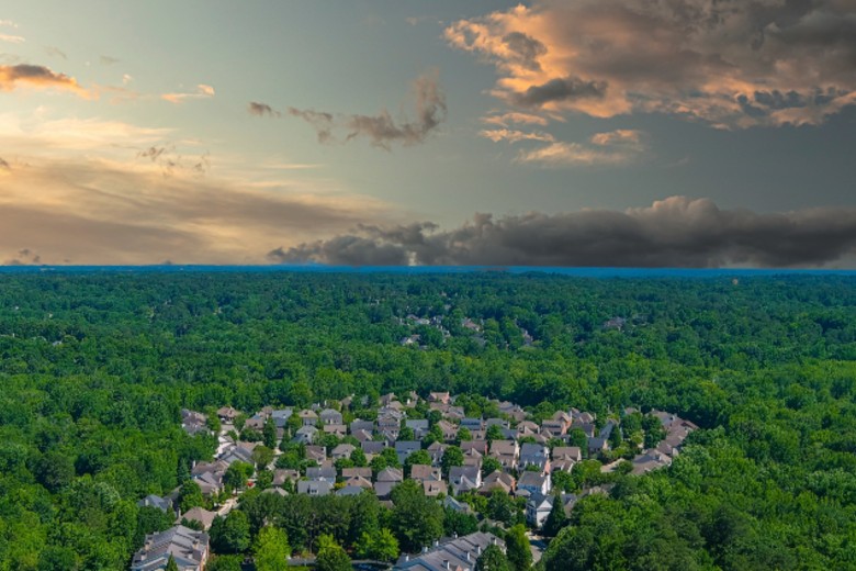 Sunset at Mill Creek Pond in Alpharetta, Georgia