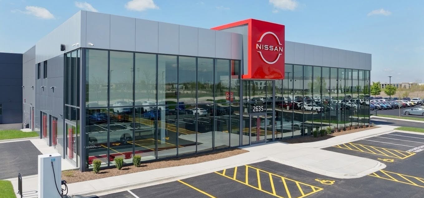 front exterior view of Nissan of Elgin 