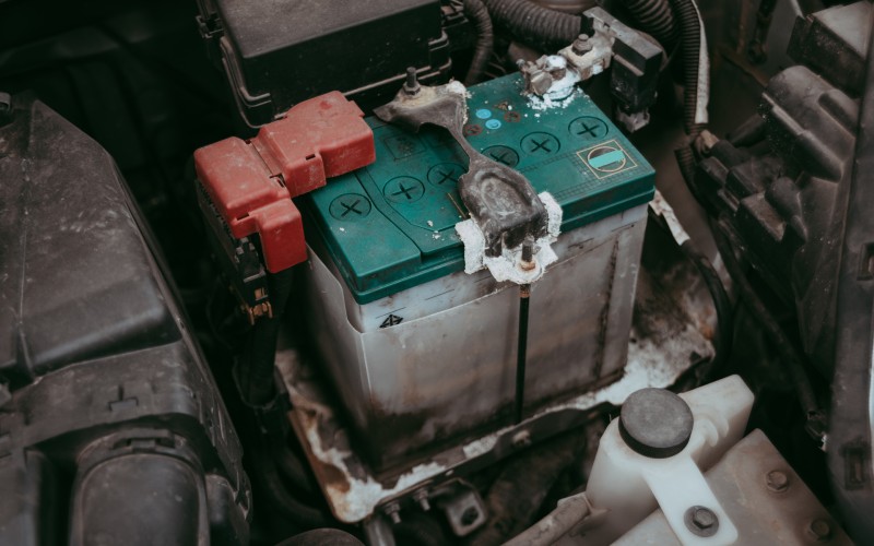 Corroded car battery