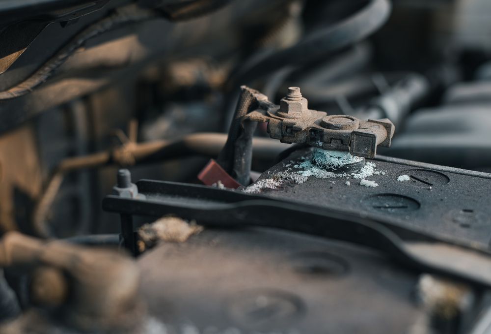 Corroded car battery