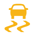 Buick electronic stability control warning light showing a skidding car