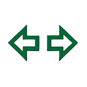 dashboard light showing two green arrows pointing in opposite directions