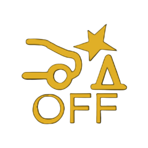 dashboard light showing a yellow car backing into a traffic cone