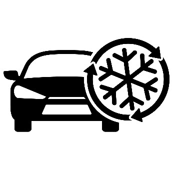 image icon being shown of a car and a snowflake with a rotating circle around it, indicating air conditioning