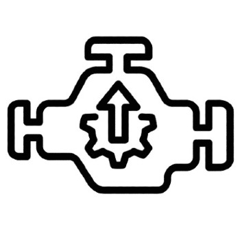 image icon being shown of a car engine with a gear icon in the center and an arrow pointing upwards, indicating an engine tune up