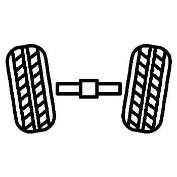 image icon showing two tires off alignment, indicating an alignment service