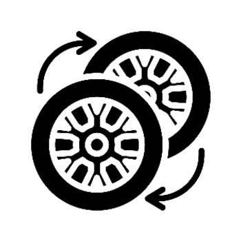 image icon showing two tires with arrows indicating swapping the tires